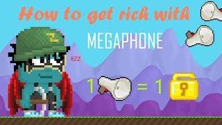 Growtopia | How to get rich with Megaphone