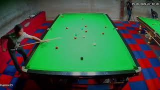 Khizar Aziz break of 76 against Muhammad Hasnain at Gulf Snooker Club, Karachi.