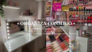 ORGANIZA CONMIGO MI MAQUILLAJE| Tocador, organizadores y nuevos productos