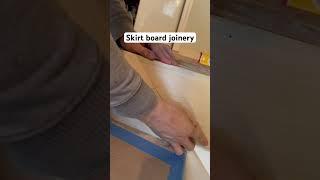 Joinery with skirt boards cut to the stair rake angle #shorts #carpentry  #stairs