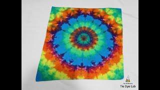 How To Tie Dye A Rainbow Star Flower Mandala Bandana -  Tying  Has Been Slowed Down