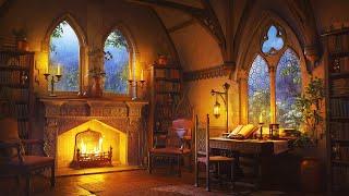 Medieval Rain & Fireplace Sounds for Deep Sleep, Relaxation, Study | ASMR