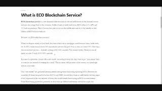 ECO: From Old Money to Smart Money – Upcoming ICO