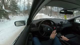 BMW E46 compact wintercar / POV  snow drift 318i 105kw