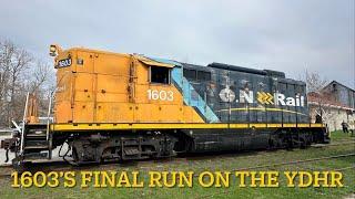 (1603’s Final Run On The YDHR) Chasing Ontario Northland Railway GP9 1603 From Uxbridge To Goodwood