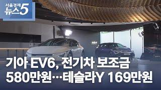 기아 EV6, 전기차 보조금 580만원…테슬라Y 169만원