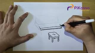 How to Draw a Grand Piano Easy step by step