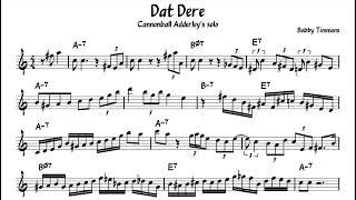 Dat Dere - Cannonball Adderley - Eb Alto Saxophone Transcription