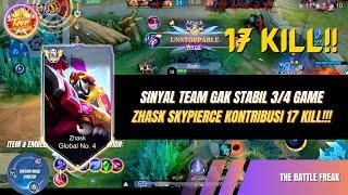 SINYAL TEAM GAK STABIL 3/4 GAME, ZHASK SKYPIERCE KONTRIBUSI 17 KILL! #zhasktop1global #zhaskgameplay