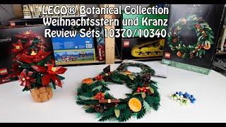 Review LEGO Weihnachtsstern und Weihnachtskranz (Botanical Sets 10340 und 10370)