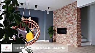 Ceglane inspiracje - Salon (Stara cegła na ściane)