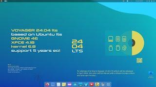 Voyager 24.04 LTS | Gnome 46 + xfce 4.18 | USB mobile office | live + install