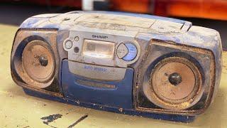 Restoration Old Vintage SHARP Stereo Radio CD Player // Restore Discarded Boombox AM/FM Radio