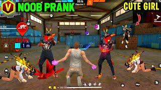 Noob Prank On Red Bunny Bundle  Random Angry Girl  Noob Prank | Garena Free Fire 