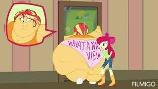 Sunset follows Applejack's example