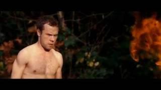 Brendan Fletcher shirtless and working out ("Rampage")