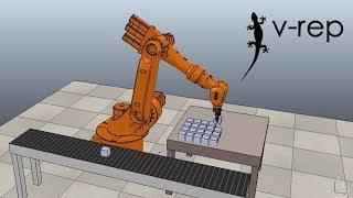 kuka KR16 Pick and place VREP (CoppeliaSim)  simulation