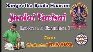 Jantai Varisaigal Exercise -1 Hyderabad Dr B Siva-Basic lesson-Carnatic Classical music