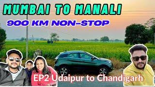 EP02  900 KM Non Stop from Udaipur To Chandigarh I MUMBAI TO MANALI ️ Road Trip | @SnehDevVlogs