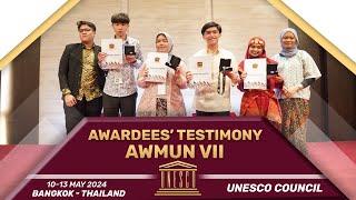 UNESCO Council Awardees Share Their AWMUN VII Experience