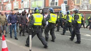 Right-wing protesters clash with police in Middlesbrough, north England | AFP