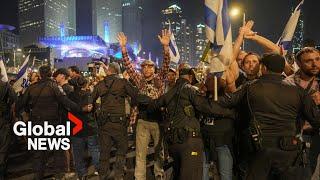 Israeli protesters flood Tel Aviv streets after Netanyahu fires Gallant