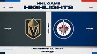 NHL Highlights | Golden Knights vs. Jets - December 12, 2024