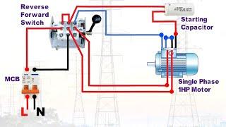 Single Phase Motor Reverse  Forward  Connection @JrElectricSchool