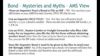 Import Security Filing - 10+2 for Importers, Freight Forwarders, NVOCC and Carriers