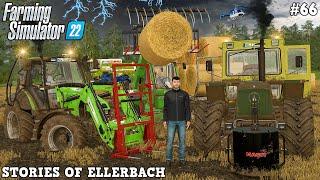 COLLECTING BALES IN DEEP MUD WITH @TheCamPeRYT!  | Ellerbach | FS22 | Timelapse #66