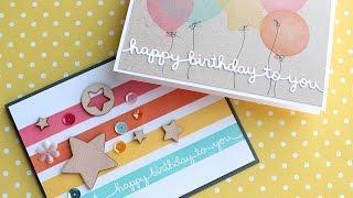 Masking & DIY Stencil Birthday Cards - Make a Card Monday #272