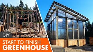 Amazing small backyard DIY modern greenhouse built cheap!