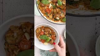 ONE PAN MEATBALL ORZO / RISONI  30 minute simple dinner recipe