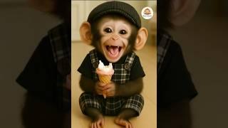 baby monkey taste ice cream 