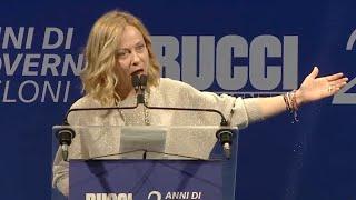 GIORGIA MELONI: "LA SINISTRA PENSAVA CHE DURASSIMO 6 MESI, POI SI SONO SVEGLIATI TUTTI SUDATI"