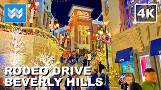 [4K] Rodeo Drive Christmas & Hanukkah Lights 2024 Beverly Hills Los Angeles Night Walking Tour Vlog