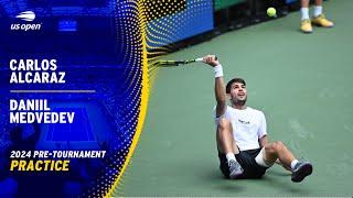 LIVE | Carlos Alcaraz and Daniil Medvedev | Practice Session | 2024 US Open