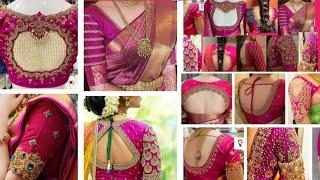  Pink aari work blouse design / maggam work blouse design / bridal aariwork blouse design #blouse