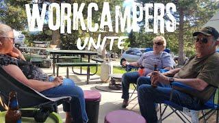 WORK CAMPING: Work Campers from All Over the US Meet For a BBQ #rv #workcamping #grilling #rvlife