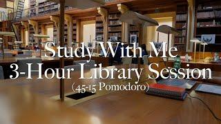 Study With Me: 3-Hour Live Library Session [Background Noise] - Study With Antonio, 45-15 Pomodoro