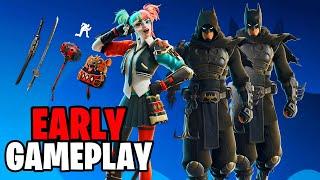 Fortnite EARLY GAMEPLAY: Ninja Knight Batman & Karuta Harley Quinn!  (Release Date + Prices)