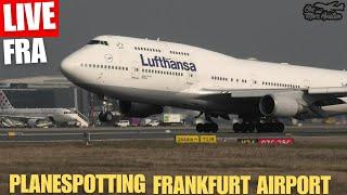 Live Planespotting Frankfurt Airport Spotterpoint Startwest | Pilot Mitch Landung 25L | Waterspray