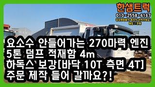 5톤 덤프트럭 중고 하독스 10T 길이 4m 270마력 구독자분 주문 제작