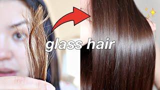 GLASS HAIR PRODUCT LAYERING TECHNIQUE | How To Get Shiny Hair