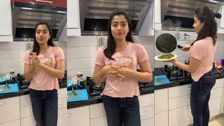 Rashmika Mandanna Cooking Omlet @Home | #Rashmika Mandanna Live Cooking | Filmyfocus.com