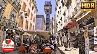 City Center LISBON Portugal Walking Tour Saturday August 2023 - 4K HDR