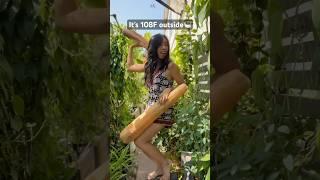 Luffa party in the outdoor shower #luffa #dance #fastcars #dancingwithvegetable