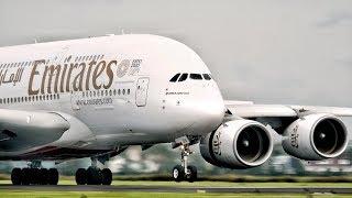 HEAVY Emirates A380 Landing Amsterdam Schiphol Airport