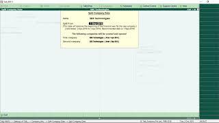 Tally ERP 9 - 03 - Split Company