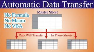 Automatic Data Transfer From One Sheet To Another in Excel